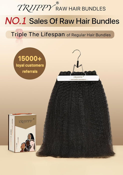 Raw hair bundles kinky straight