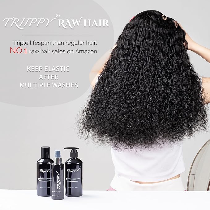 Raw hair bundles water wave