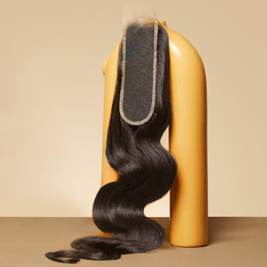 Triippy Raw Hair 2x6 HD Lace Closure Body Wave More Less Shedding than Regular Virgin Hair, 0.10mm Ultra-Thin 2x6 Swiss Real HD Lace with 100% Raw Cambodian Human Haires