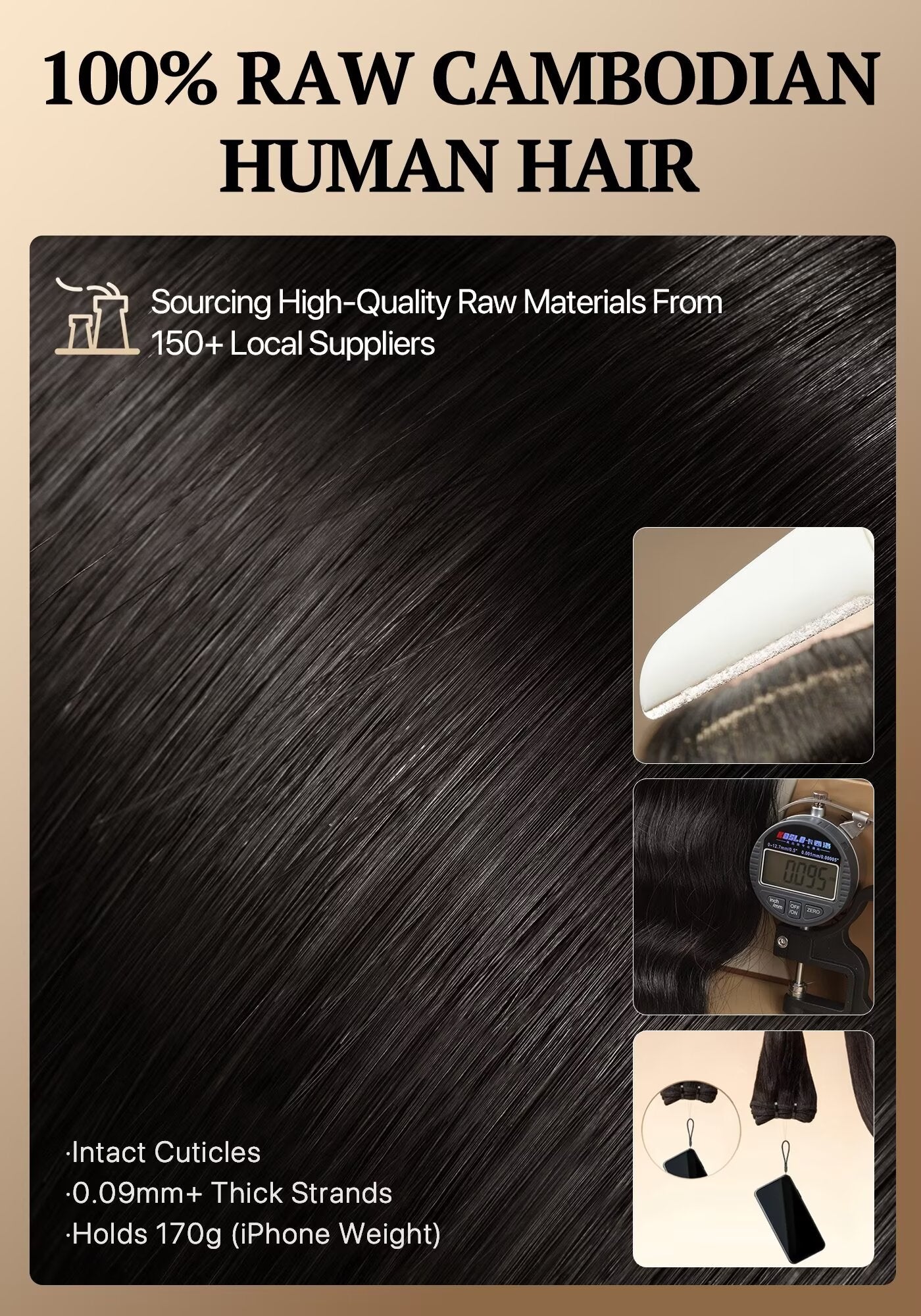 TRIIPPY Straight Bundles Human Hair,100% Raw Cambodian Hair Sew In Weave Single Bundle,Triple The Lifespan Over Regular Virgin Hair Bundle,No.1 Raw Hair Brand On Amazon(Natural Color)