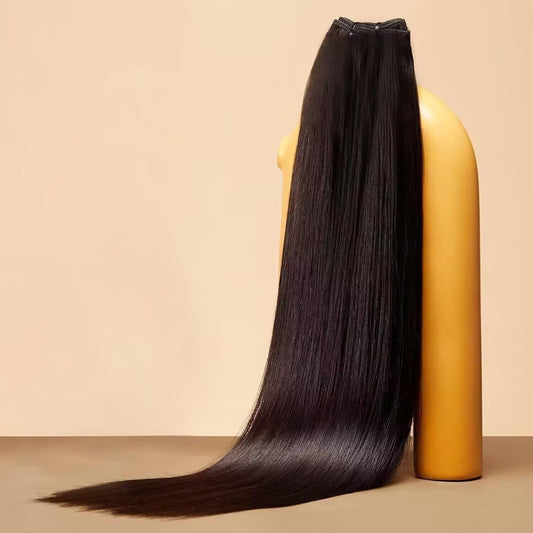 TRIIPPY Yaki Straight Human Hair Bundles,100% Raw Cambodian Hair Sew In Weave Single Bundle Triple The Lifespan Over Regular Virgin Hair Bundle,No.1 Raw Hair Brand On Amazon(Natural Color)