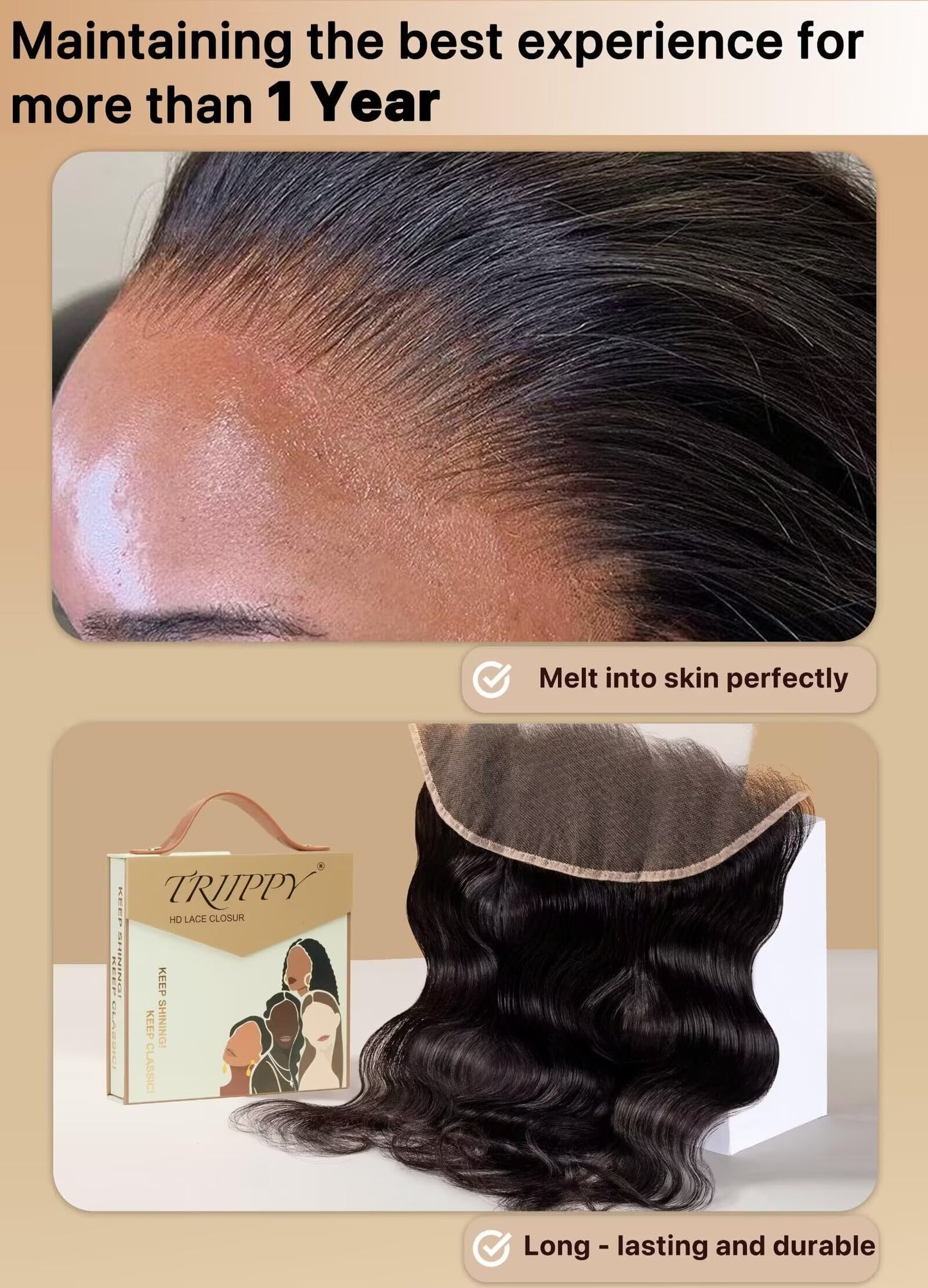 TRIIPPY Raw Hair 13x6 HD Lace Frontal Closure Body Wave,More Less Shedding than Regular Virgin Hair Closure,0.10mm Ultra-Thin 13x6 Swiss Real HD Lace with 100% Raw Cambodian Human Hair,