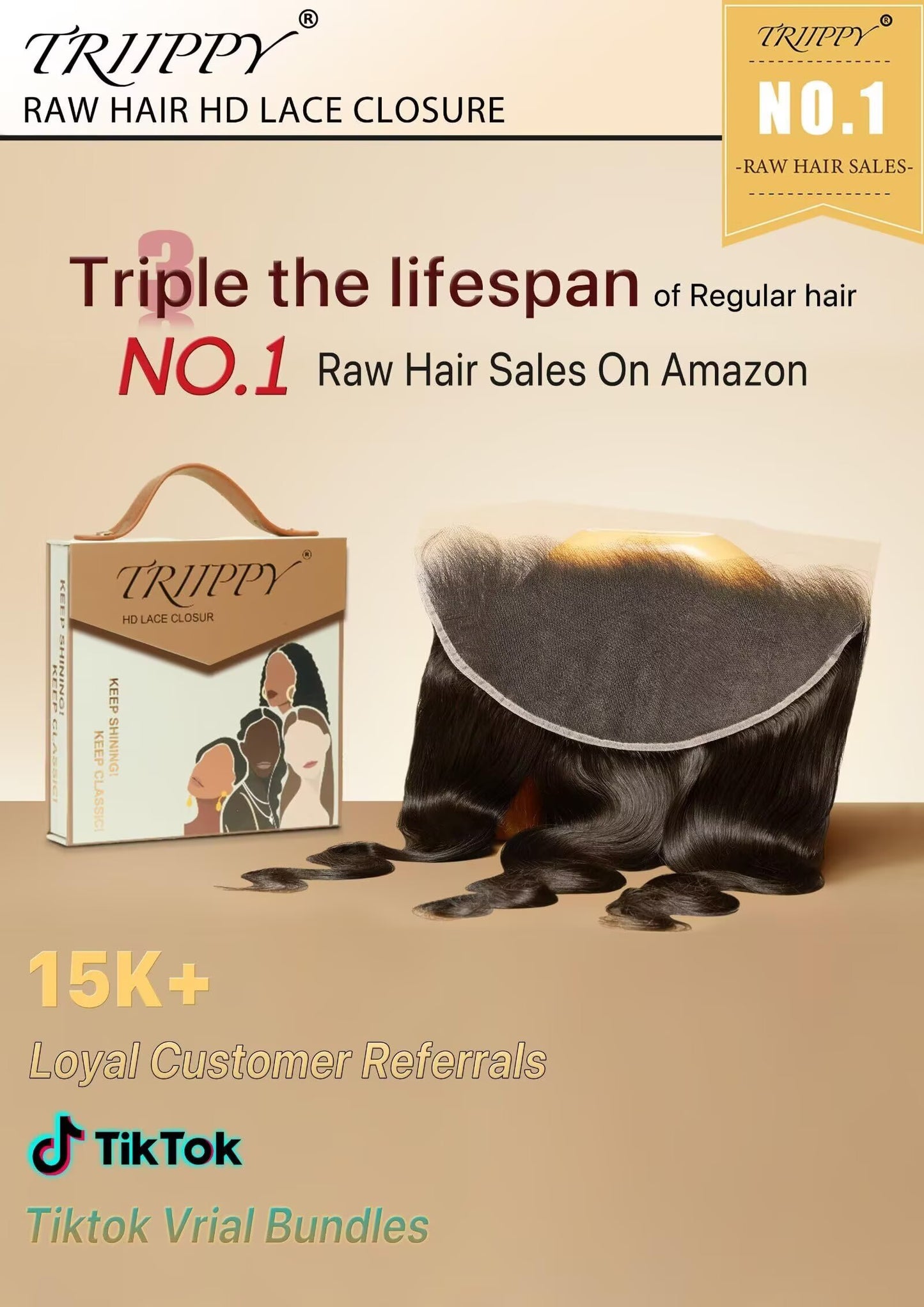 TRIIPPY Raw Hair 13x6 HD Lace Frontal Closure Body Wave,More Less Shedding than Regular Virgin Hair Closure,0.10mm Ultra-Thin 13x6 Swiss Real HD Lace with 100% Raw Cambodian Human Hair,